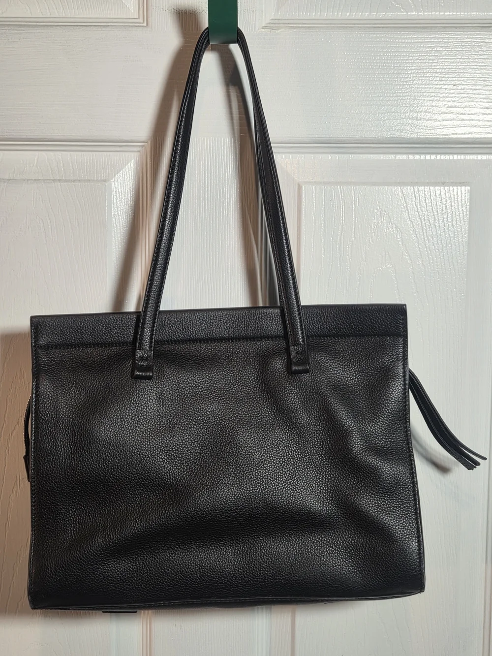 T Tahari Handbag Sienna Black Pebbled Leather Shoulder Bag Purse